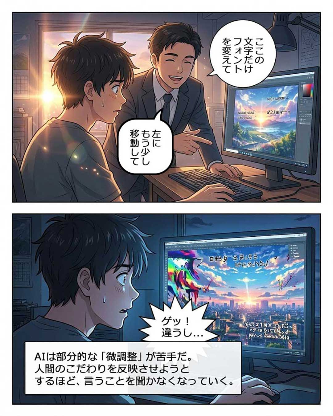 【AIデザイン・動画制作の現実】AIならすぐできるという誤解が業界を崩壊させる理由漫画3ページ目