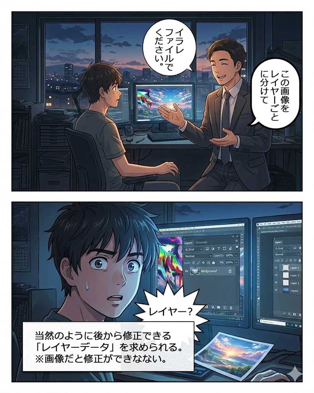 【AIデザイン・動画制作の現実】AIならすぐできるという誤解が業界を崩壊させる理由漫画4ページ目