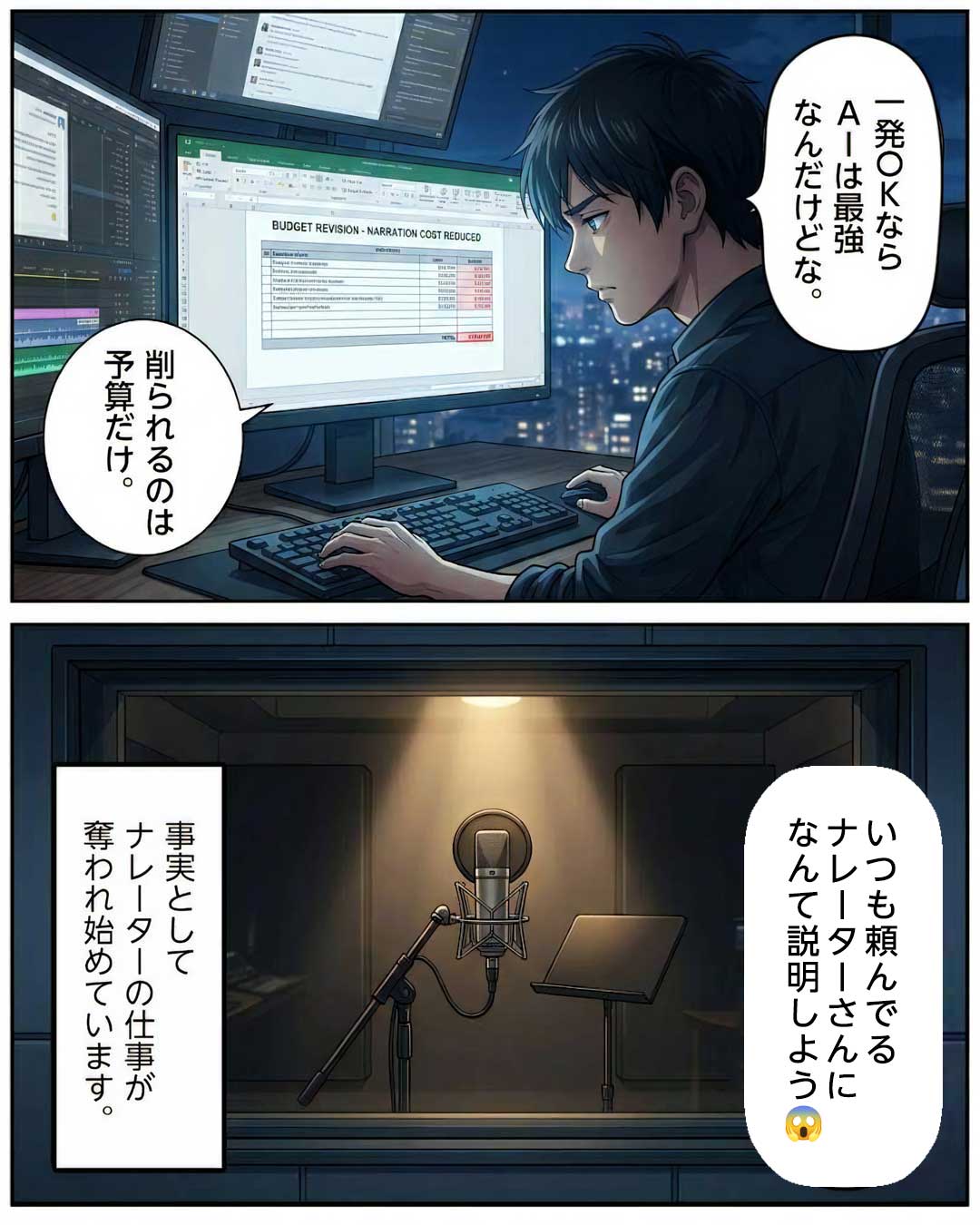【声優・ナレーターの危機】映像制作の現場で起きている事実漫画ページ4