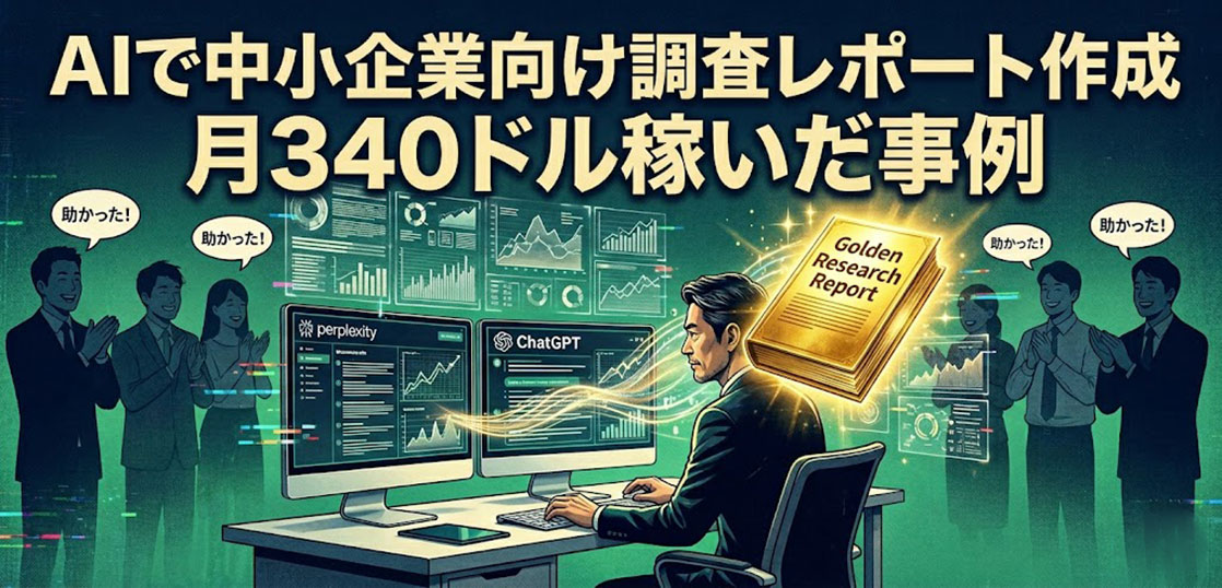 AIで中小企業向け調査レポート作成 月340ドル稼いだ事例