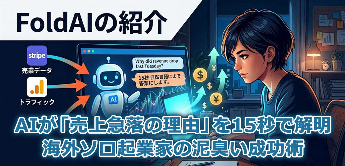 AIが「売上急落の理由」を15秒で解明！海外ソロ起業家の泥臭い成功術