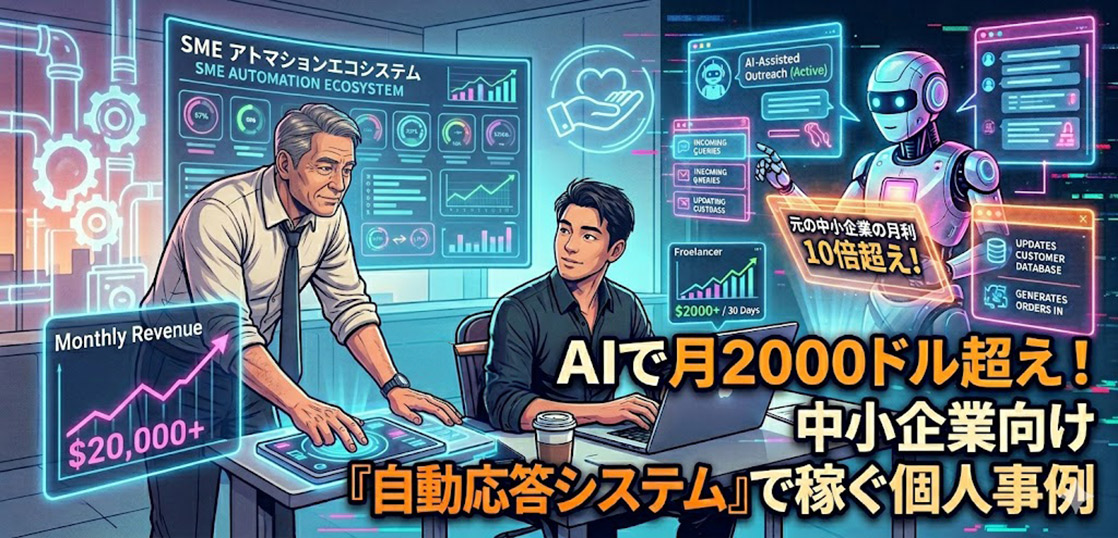 AIで月2000ドル超え！中小企業向け「自動応答システム」で稼ぐ個人事例