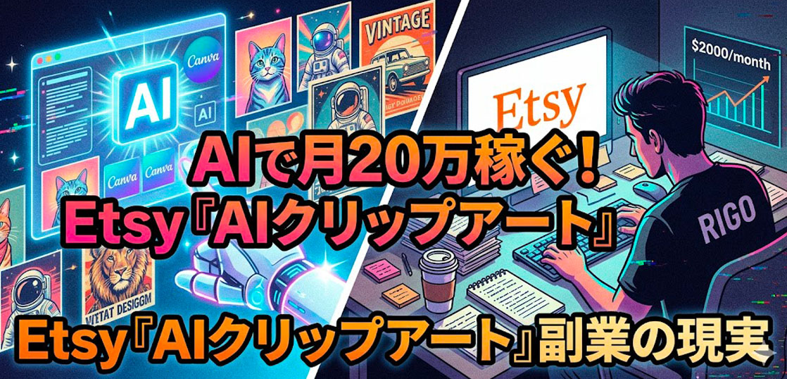 AIで月20万稼ぐ！Etsy「AIクリップアート」副業の現実