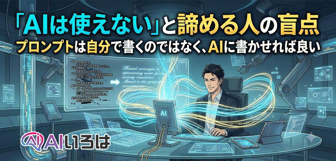 「AIは使えない」と諦める人の盲点  プロンプトは自分で書くのではなく、AIに書かせれば良い